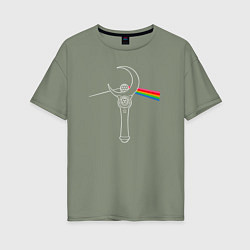 Футболка оверсайз женская Dark side of the moon, цвет: авокадо