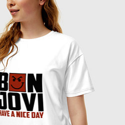 Футболка оверсайз женская Bon Jovi: Nice day, цвет: белый — фото 2
