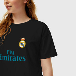 Футболка оверсайз женская Real Madrid: Ronaldo 07, цвет: черный — фото 2