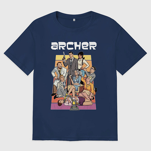 Женская футболка оверсайз Archer / Тёмно-синий – фото 1