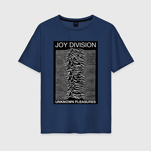 Женская футболка оверсайз Joy Division: Unknown Pleasures / Тёмно-синий – фото 1