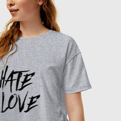 Футболка оверсайз женская FACE Hate Love, цвет: меланж — фото 2