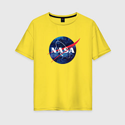 Футболка оверсайз женская NASA: Cosmic Logo, цвет: желтый
