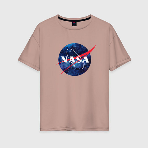 Женская футболка оверсайз NASA: Cosmic Logo / Пыльно-розовый – фото 1