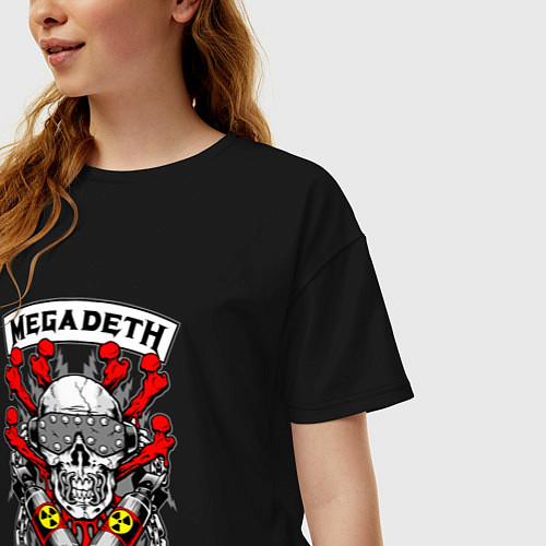 Женская футболка оверсайз Megadeth Rocker / Черный – фото 3