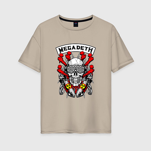 Женская футболка оверсайз Megadeth Rocker / Миндальный – фото 1
