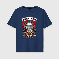 Футболка оверсайз женская Megadeth Rocker, цвет: тёмно-синий