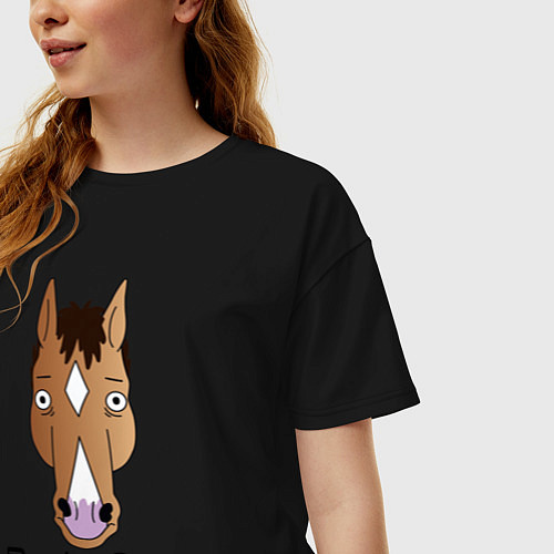 Женская футболка оверсайз BoJack Horseman / Черный – фото 3