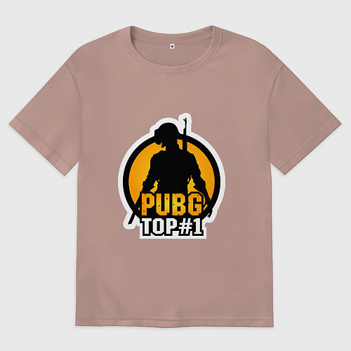 Женская футболка оверсайз PUBG Top 1 / Пыльно-розовый – фото 1