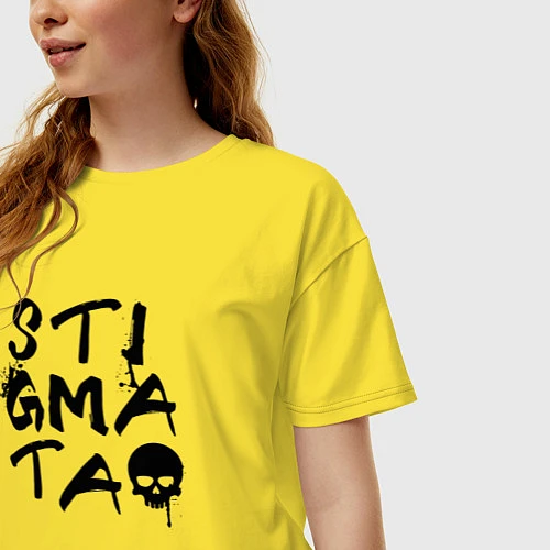 Женская футболка оверсайз Stigmata / Желтый – фото 3
