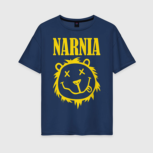 Женская футболка оверсайз Narnia / Тёмно-синий – фото 1