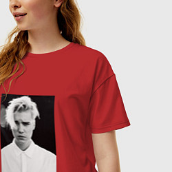 Футболка оверсайз женская Justin Bieber, цвет: красный — фото 2