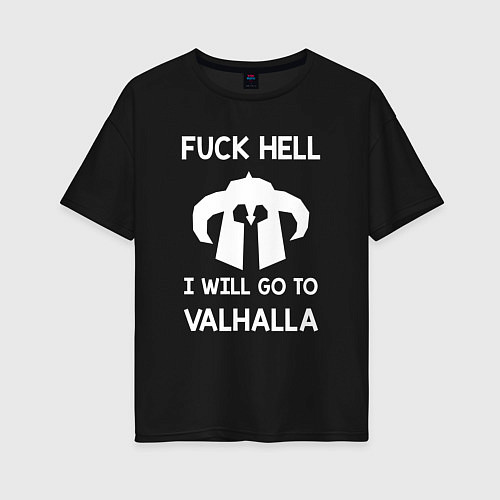 Женская футболка оверсайз Fuck Hell / Черный – фото 1