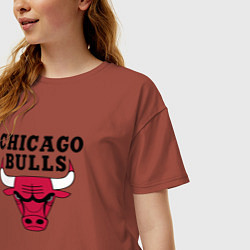 Футболка оверсайз женская Chicago Bulls, цвет: кирпичный — фото 2