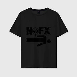 Футболка оверсайз женская NOFX crushman, цвет: черный