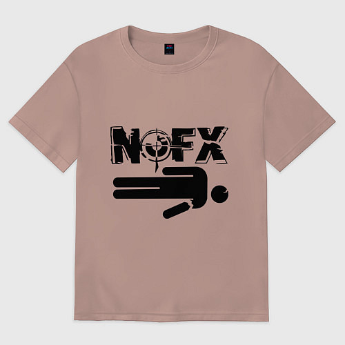 Женская футболка оверсайз NOFX crushman / Пыльно-розовый – фото 1