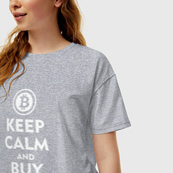 Футболка оверсайз женская Keep Calm & Buy Bitcoin, цвет: меланж — фото 2