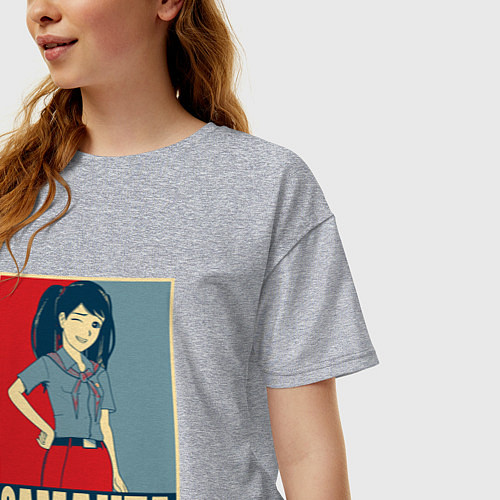 Женская футболка оверсайз Саманта / Меланж – фото 3