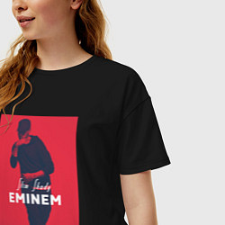Футболка оверсайз женская Slim Shady: Eminem, цвет: черный — фото 2