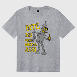 Футболка оверсайз женская Bite my shunny metal ass, цвет: меланж