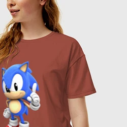 Футболка оверсайз женская Classic Sonic, цвет: кирпичный — фото 2