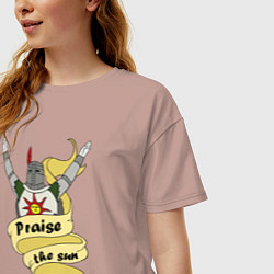 Футболка оверсайз женская Praise the Sun, цвет: пыльно-розовый — фото 2
