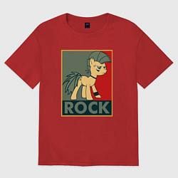 Футболка оверсайз женская Rock Pony, цвет: красный