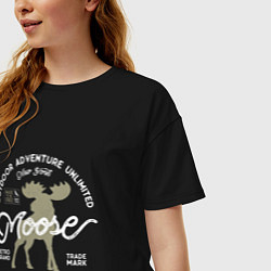 Футболка оверсайз женская Mosse: Trade Mark, цвет: черный — фото 2