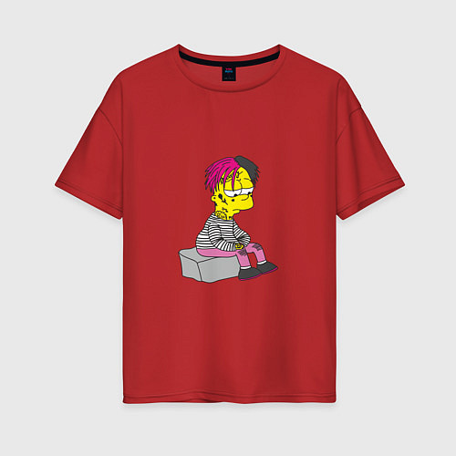 Женская футболка оверсайз Bart: Lil Peep / Красный – фото 1