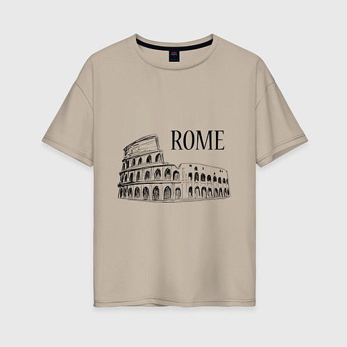 Женская футболка оверсайз Rome Coliseum / Миндальный – фото 1