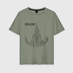 Футболка оверсайз женская Moscow MSU, цвет: авокадо