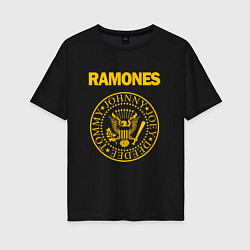 Футболка оверсайз женская Ramones, цвет: черный