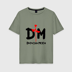 Футболка оверсайз женская Depeche Mode Rose, цвет: авокадо