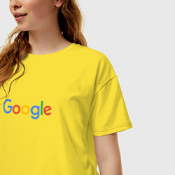 Футболка оверсайз женская Google, цвет: желтый — фото 2