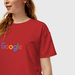 Футболка оверсайз женская Google, цвет: красный — фото 2