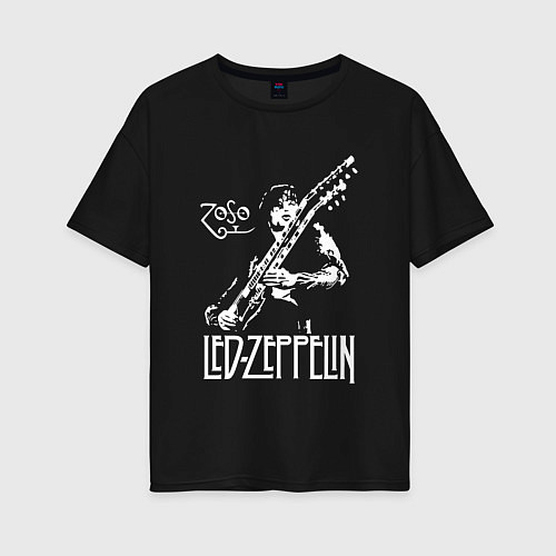 Женская футболка оверсайз Led Zeppelin / Черный – фото 1