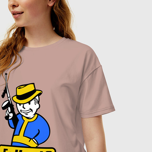 Женская футболка оверсайз Fallout 3 Man / Пыльно-розовый – фото 3