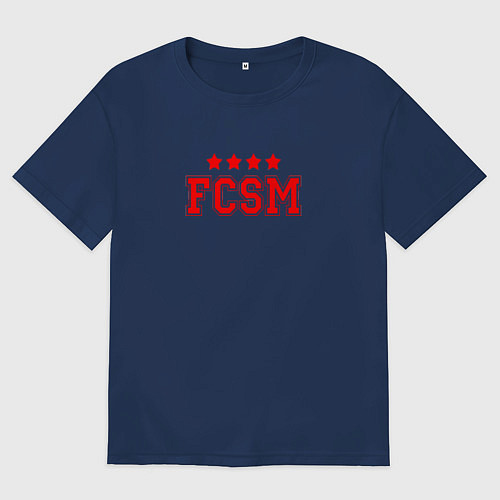 Женская футболка оверсайз FCSM Club / Тёмно-синий – фото 1