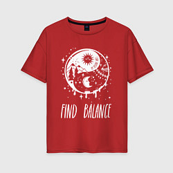 Футболка оверсайз женская Find Balance, цвет: красный