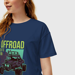 Футболка оверсайз женская Offroad: Feel the Road, цвет: тёмно-синий — фото 2