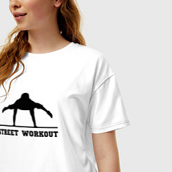 Футболка оверсайз женская Street workout v, цвет: белый — фото 2