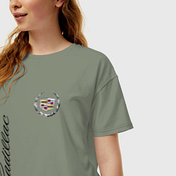 Футболка оверсайз женская Cadillac, цвет: авокадо — фото 2