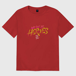 Футболка оверсайз женская Can be heroes, цвет: красный