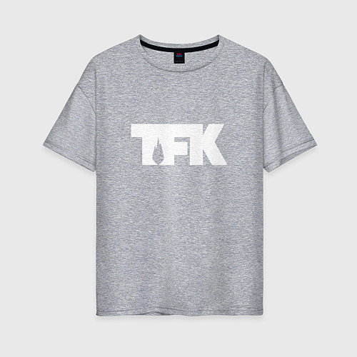Женская футболка оверсайз TFK: White Logo / Меланж – фото 1