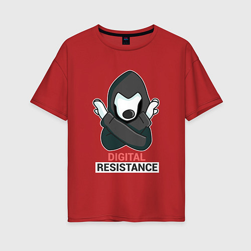 Женская футболка оверсайз Digital Resistance / Красный – фото 1