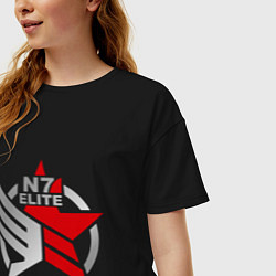 Футболка оверсайз женская N7 Elite, цвет: черный — фото 2