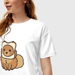 Футболка оверсайз женская Шпиц нахлебник, цвет: белый — фото 2