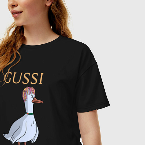 Женская футболка оверсайз GUSSI GANG / Черный – фото 3