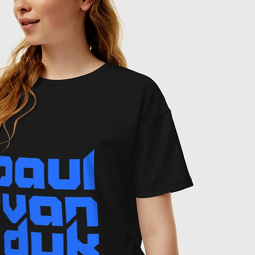 Женская футболка оверсайз Paul van Dyk: Filled / Черный – фото 3