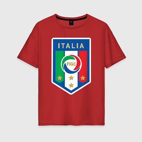 Женская футболка оверсайз Italia FIGC / Красный – фото 1